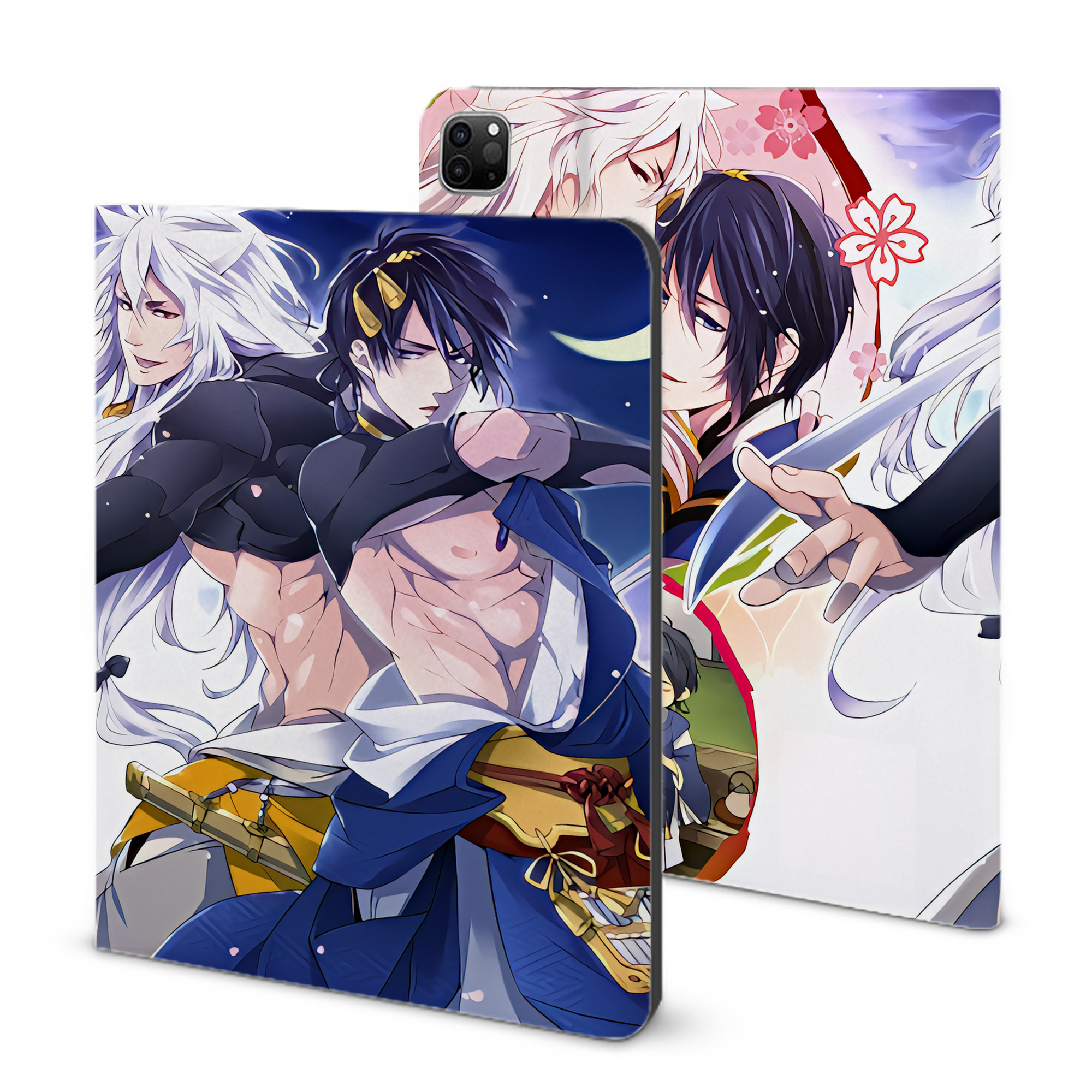 （画像用） 刀剣乱舞 Touken Ranbu IPad ケース ブック型 PUレザー TPU 耐衝撃 軽量 薄型 ペン収納なし 全面保護 IPad 各モデル対応